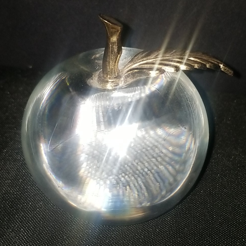 Glass & Brass paperweight🍎